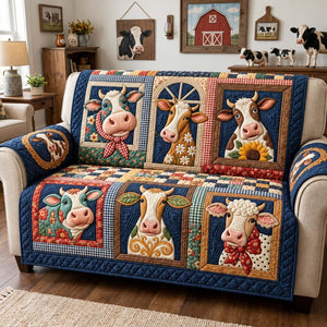 Farmhouse Cow Frames Sofa Cover - Made to Order