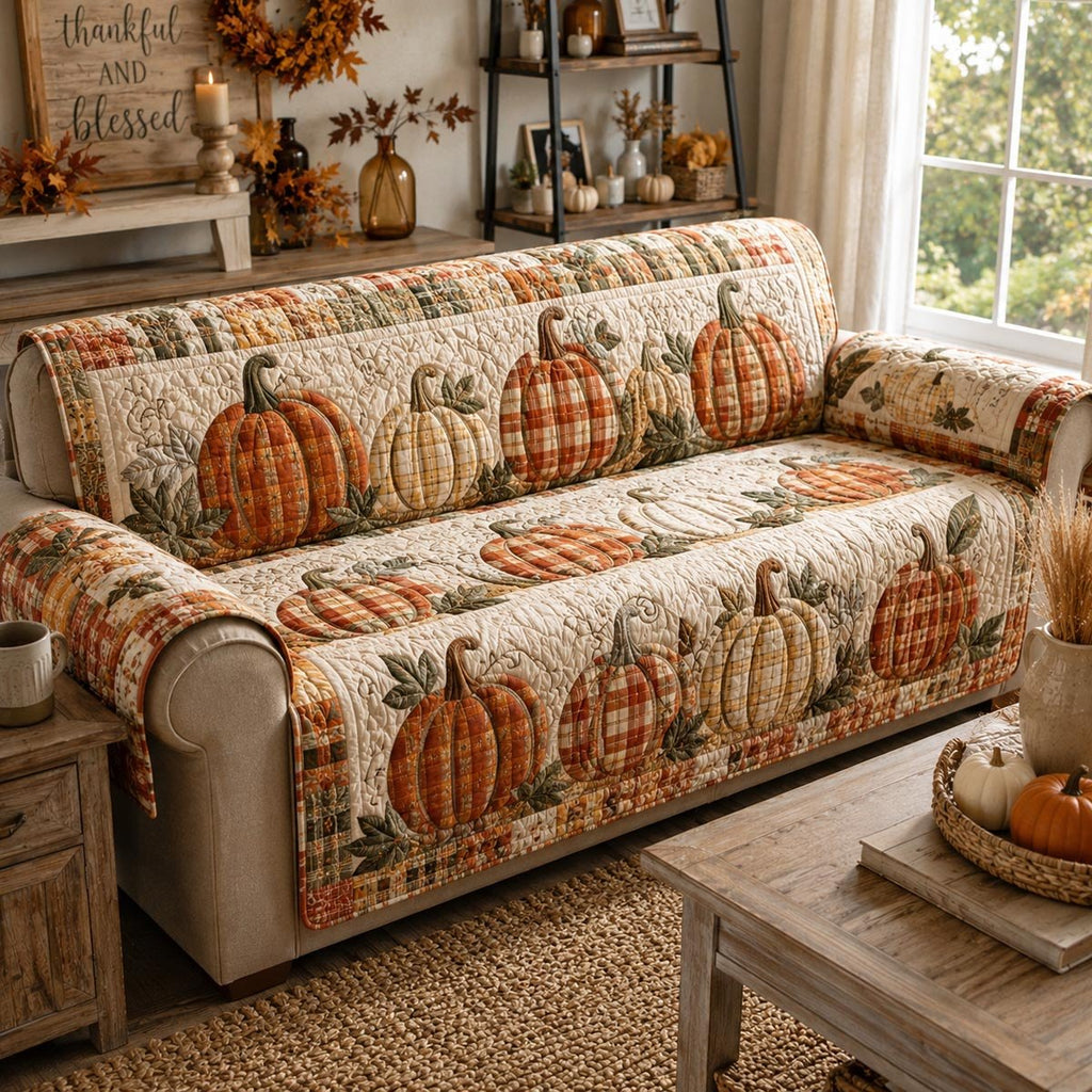 Farmhouse Pumpkin Patch Sofa Cover