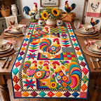 Farmhouse Rooster Patchwork Table Runner