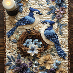 Blue Jays Beside a Nest Table Runner