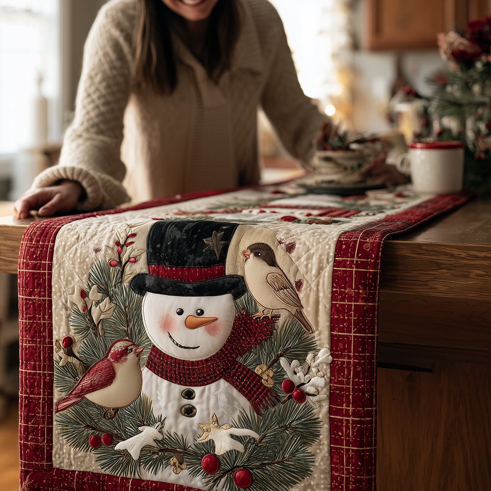 Feathered Frosty Table Runner
