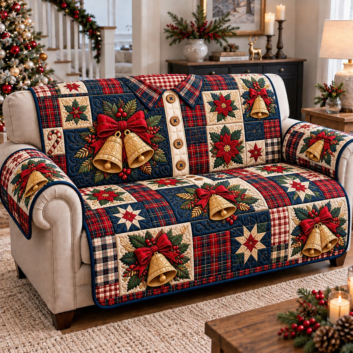 Festive Bells Sofa Cover