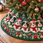 Festive Border Collie Christmas Tree Skirt