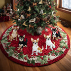 Festive Chihuahua Christmas Tree Skirt