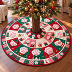 Pink Paw Print Christmas Tree Skirt