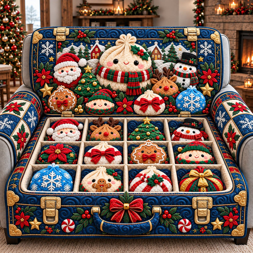 Navy Santa Dumpling Box Sofa Cover