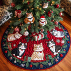 Christmas Cats and Presents Christmas Tree Skirt