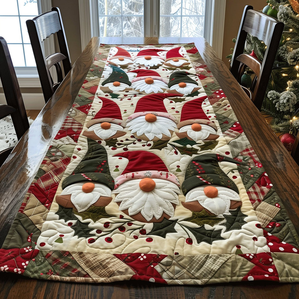 Festive Gnome Gathering Table Runner