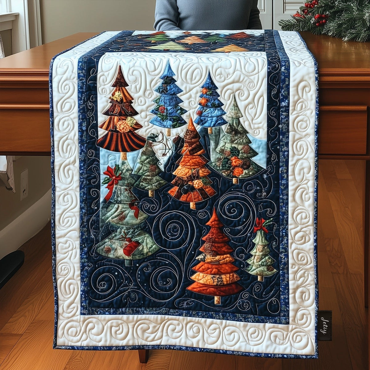 Festive Pine Elegance Table Runner