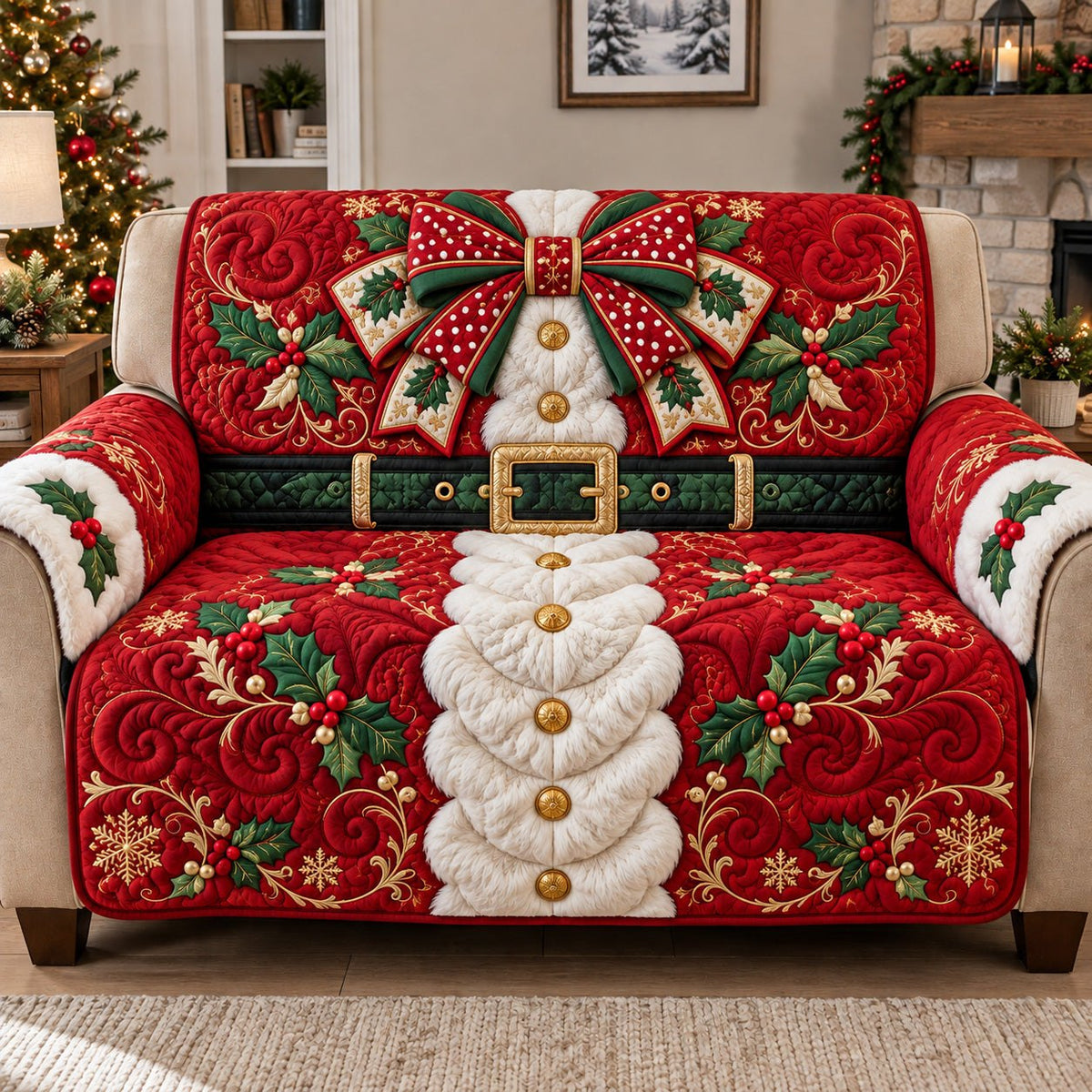 Festive Santa Sofa Cover