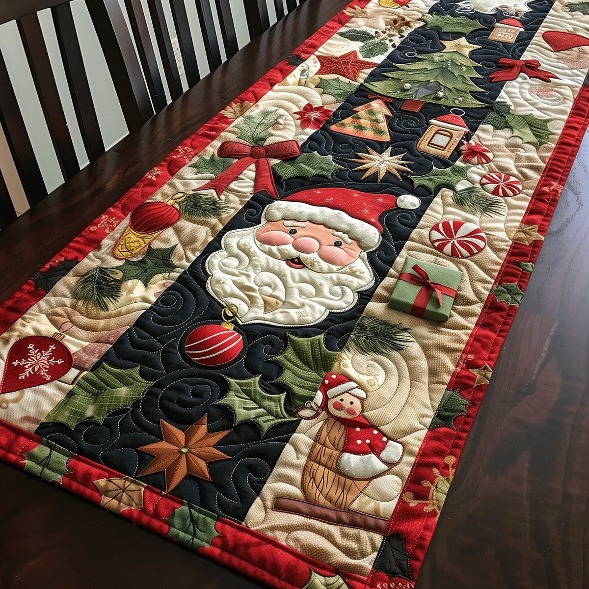 Festive Santa Table Runner