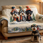 Festive Schnauzer Sofa Cover