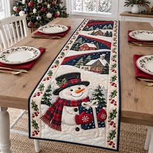 Festive Snowman Table Runner - Made to Order