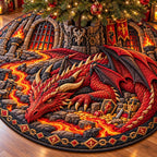 Fire Dungeon Dragon Christmas Tree Skirt