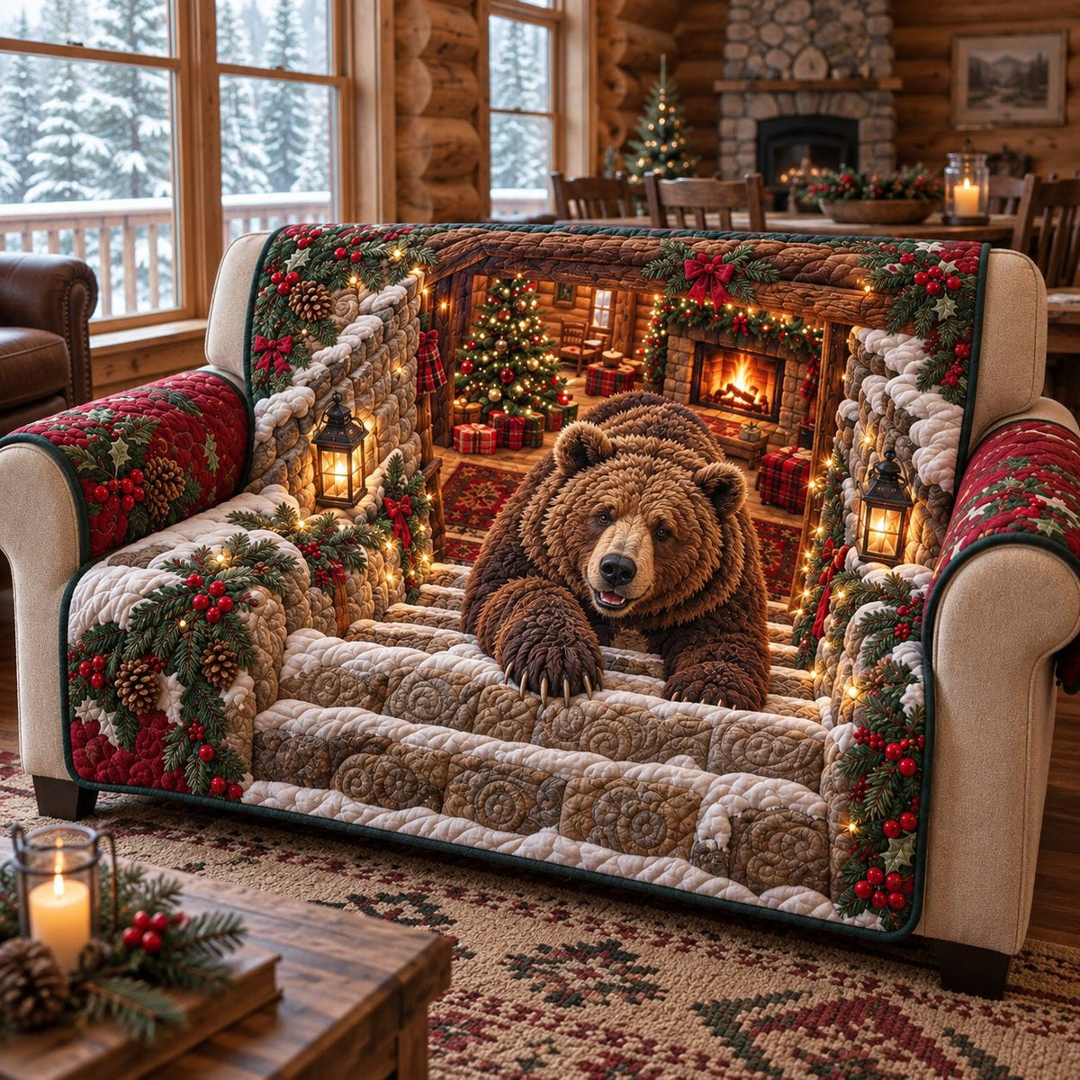 Christmas Bear Wonder Sofa Cover