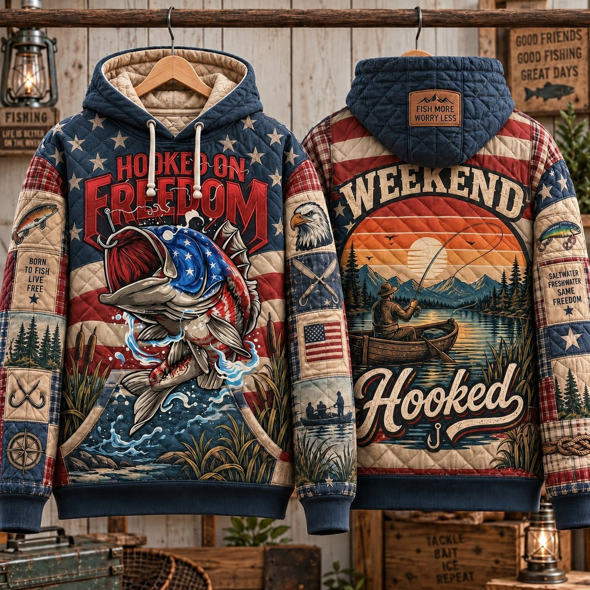 Fishing Outdoor Spirit hoodie, all-over print