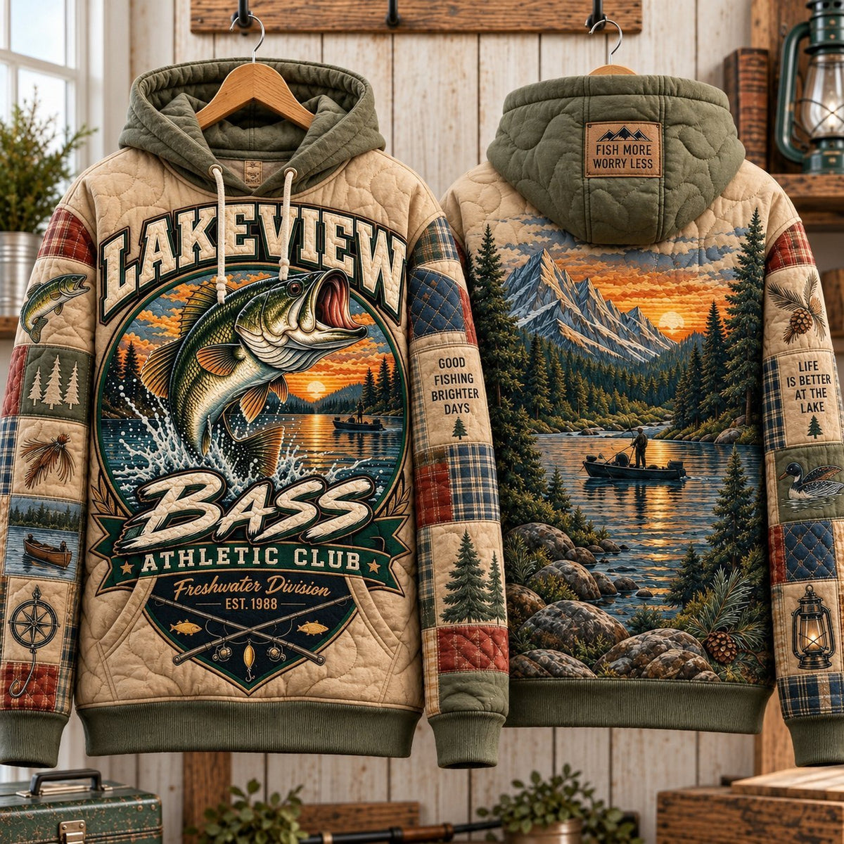 Fishing River Days hoodie, all-over print