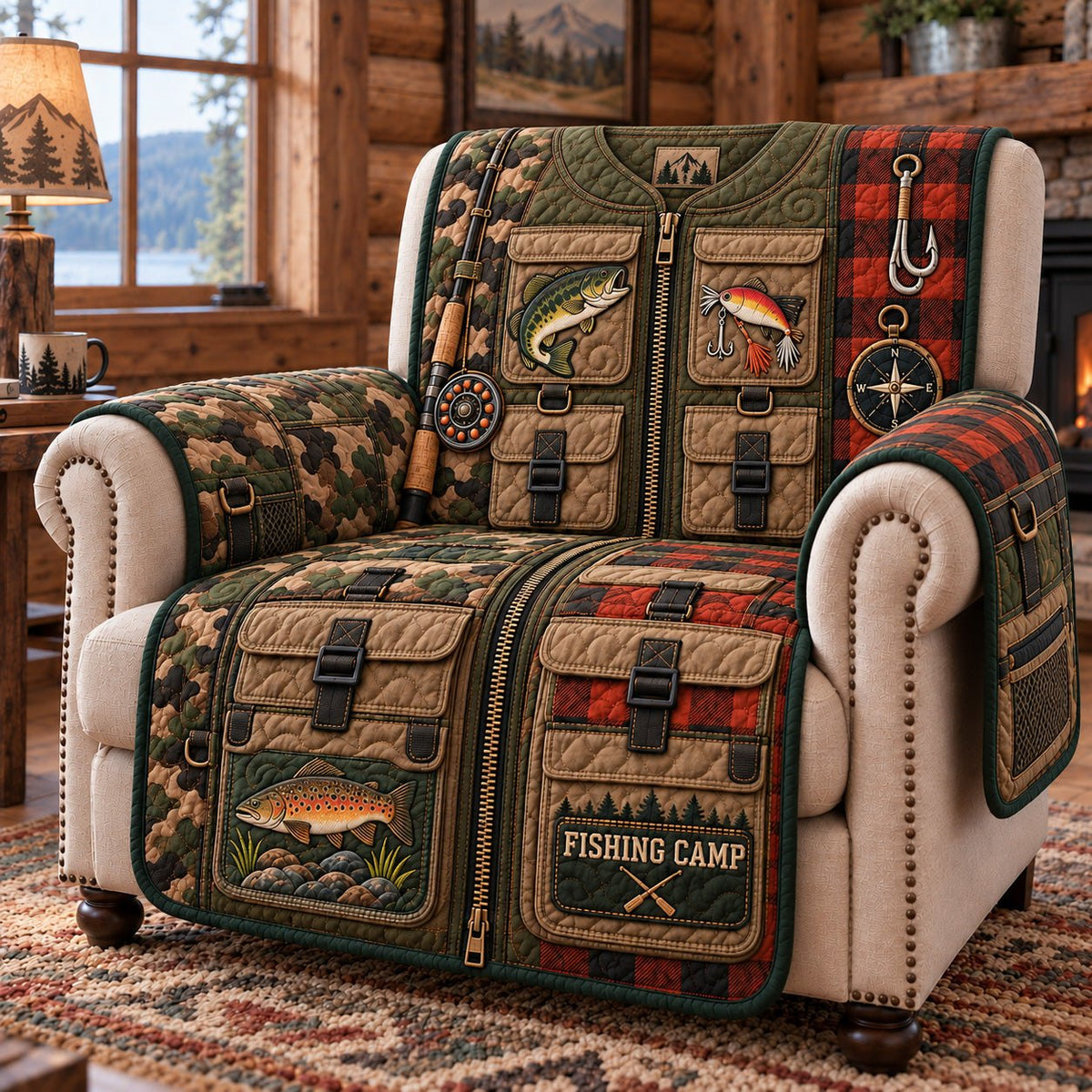 Fishing Vest Sofa Cover
