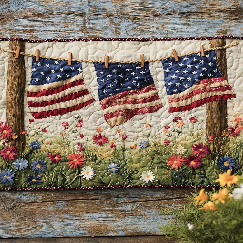 Flags in Bloom Table Runner