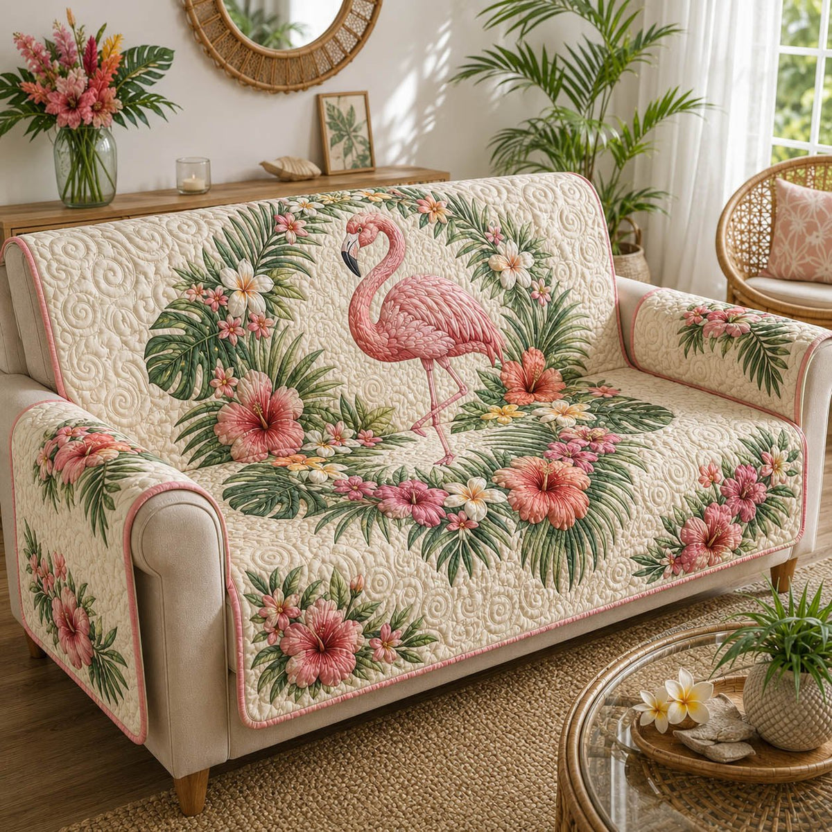 Flamingo Bliss Sofa Cover