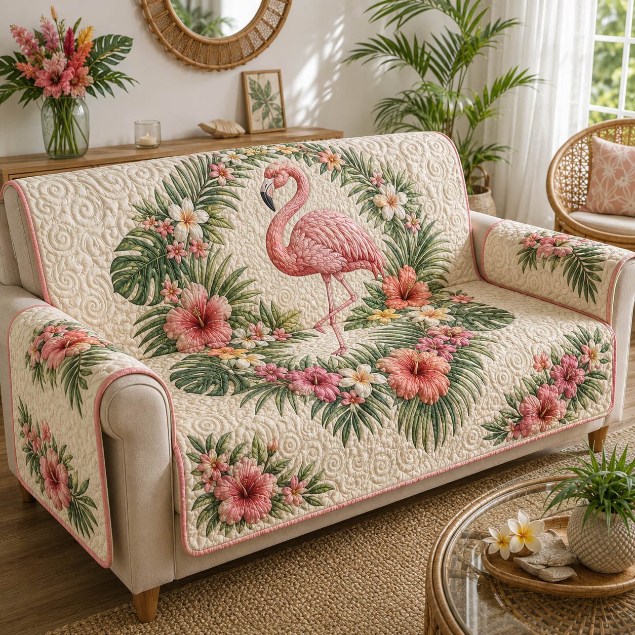 Flamingo Bliss Sofa Cover