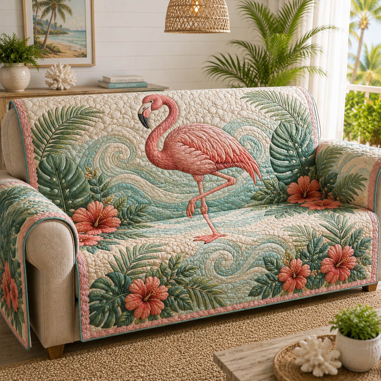 Flamingo Escape Sofa Cover