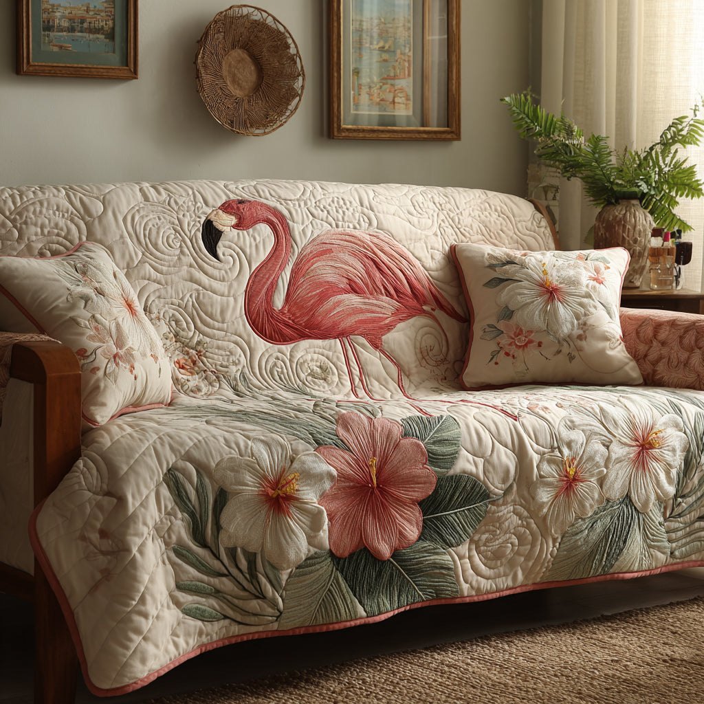 Flamingo Haven Sofa Cover