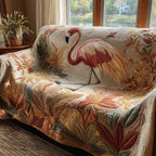 Flamingo Among the Marsh Grasses Sofa Cover