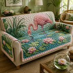 Flamingos Among the Water Lilies Sofa Cover