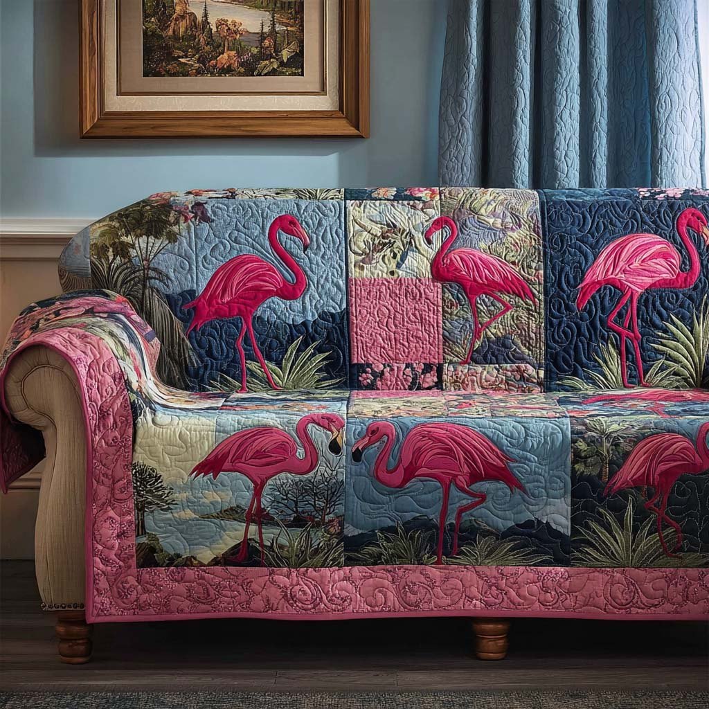 Flamingo Patch Sofa Cover