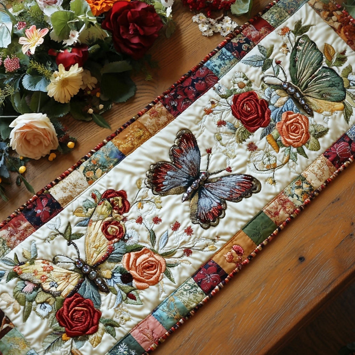 Flight of Flowers Table Runner