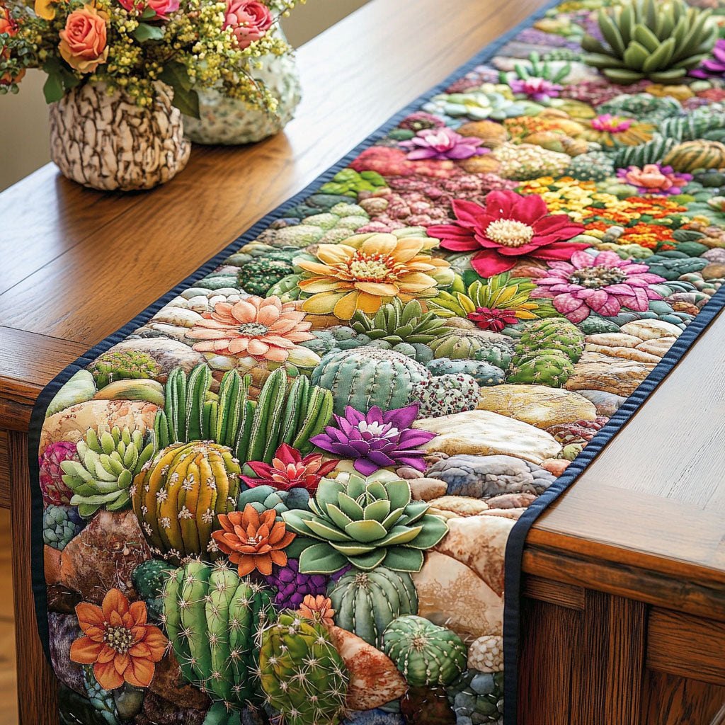Succulents and Cacti in Bloom Table Runner