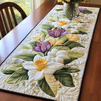 White and Purple Tulips Table Runner