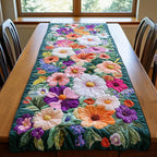 Bright Mixed Flower Bouquet Table Runner