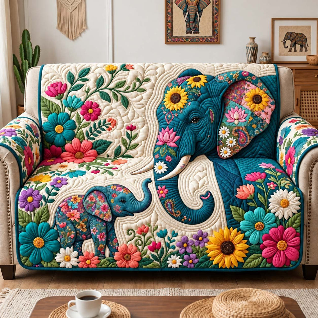 Floral Elephant Garden Sofa Cover