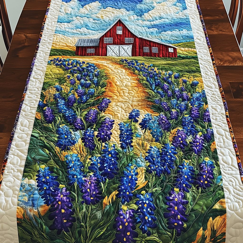 Field of Blue Bonnets Table Runner