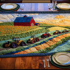 Floral Farm Tractor Table Runner