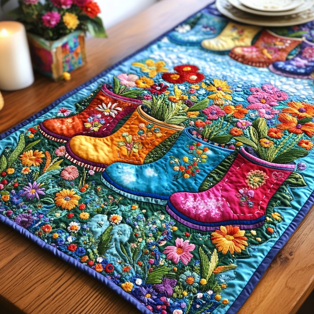 Floral Footprints Table Runner