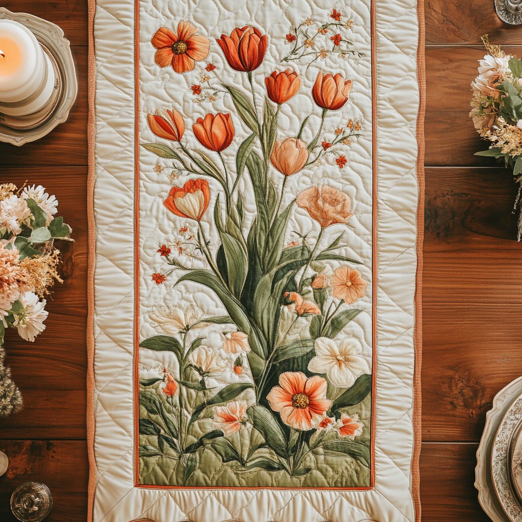 Floral Frame Table Runner