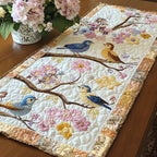 Bluebirds on Blossom Branches Table Runner