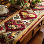 Floral Hearts on Golden Border Table Runner