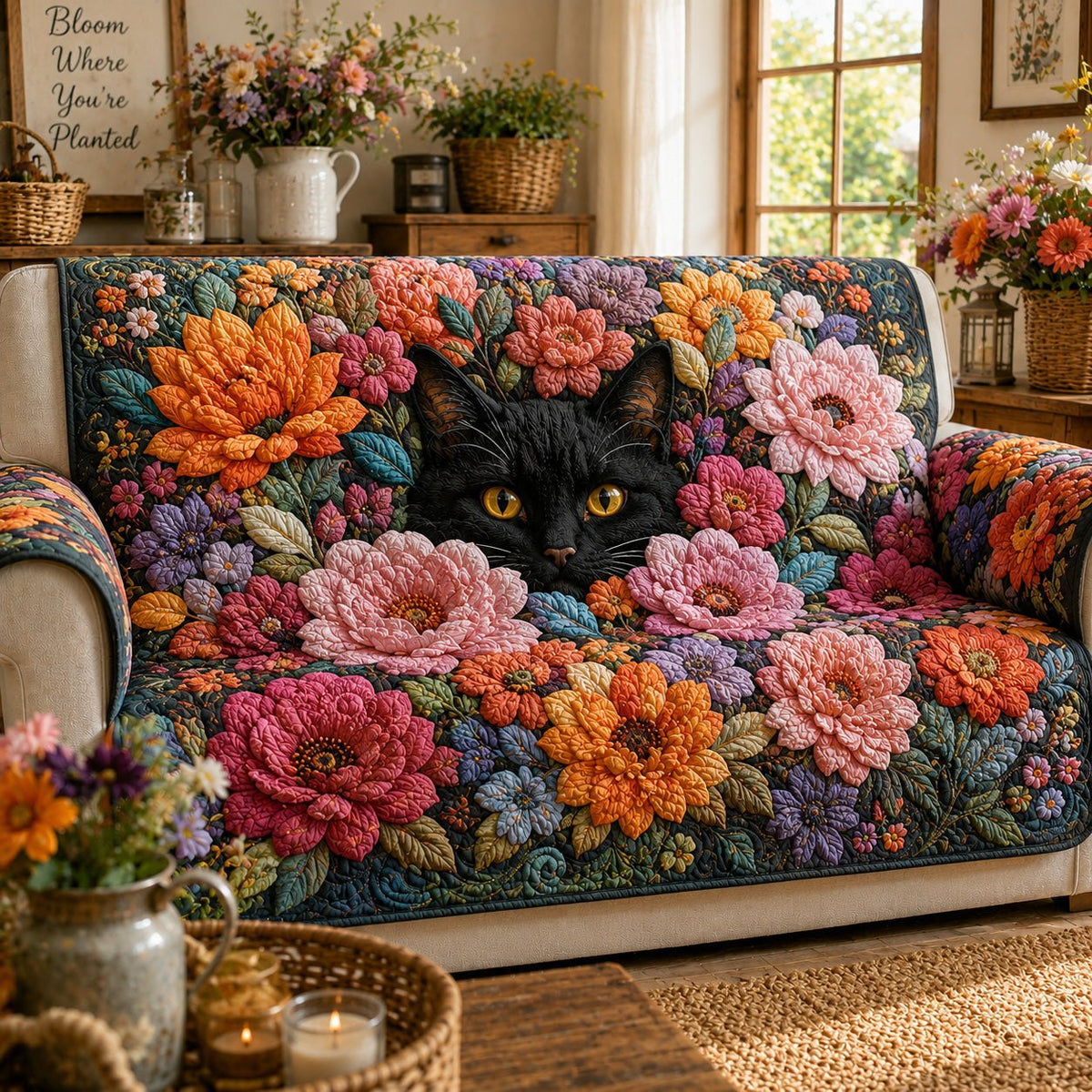 Floral Hideaway Sofa Cover