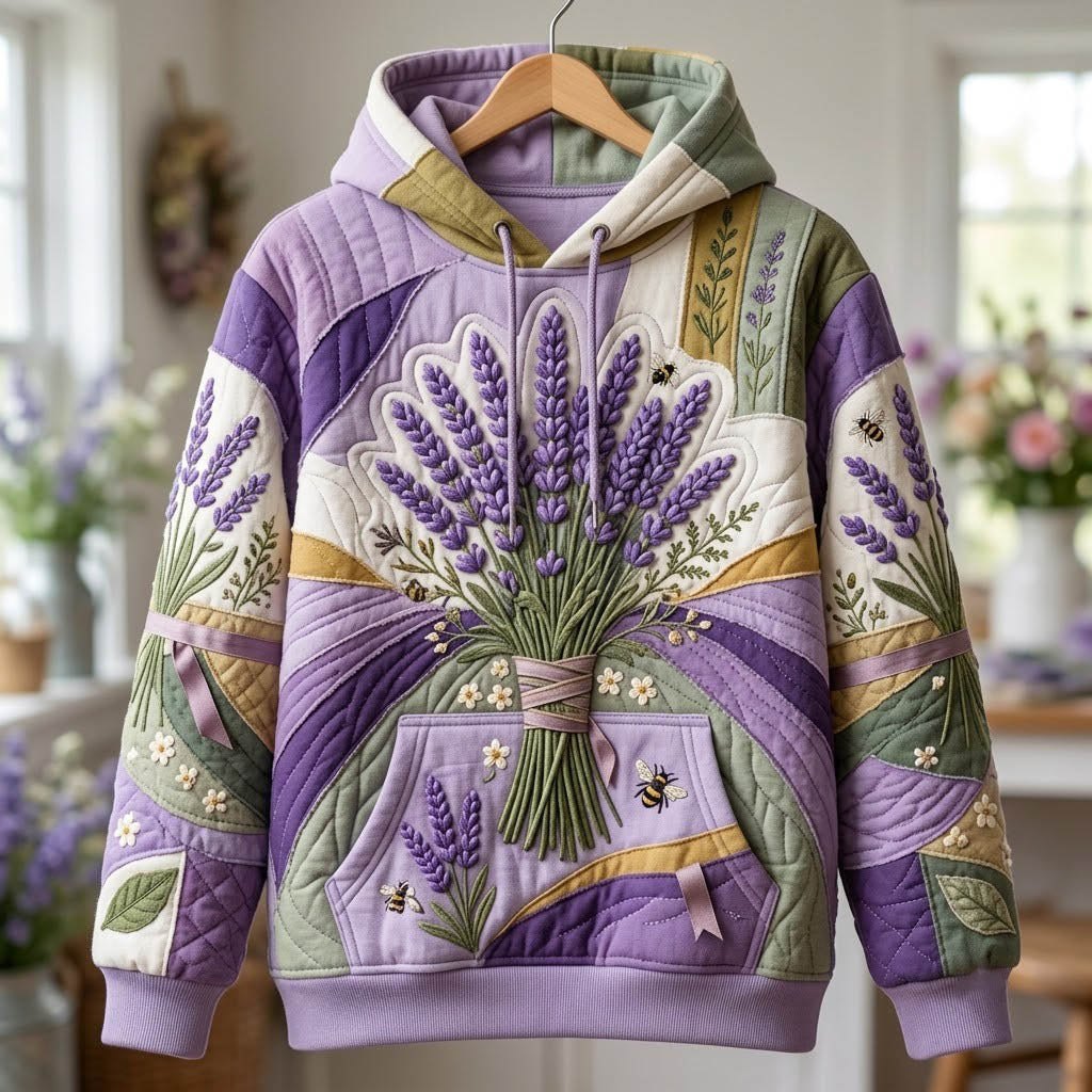 Lavender Bundle Purple hoodie, all-over print