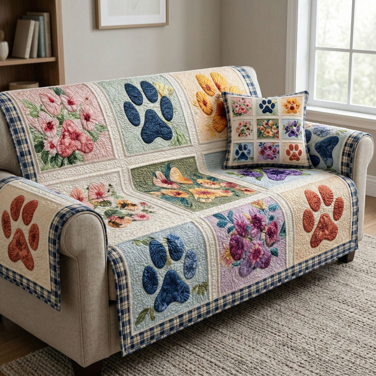 Floral Paw Sofa Cover