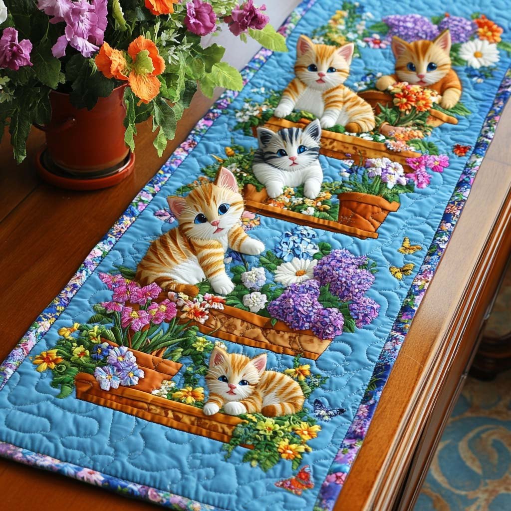 Floral Paws Table Runner