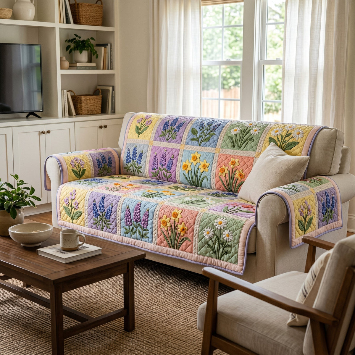 Floral Prairie Sofa Cover