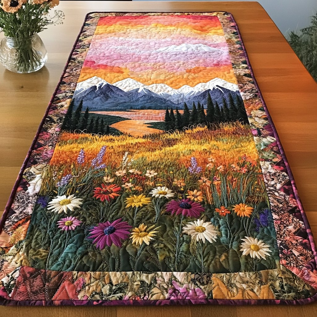 Floral Rays Table Runner