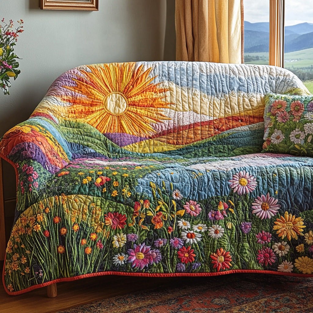 Floral Sunshine Hills Sofa Cover