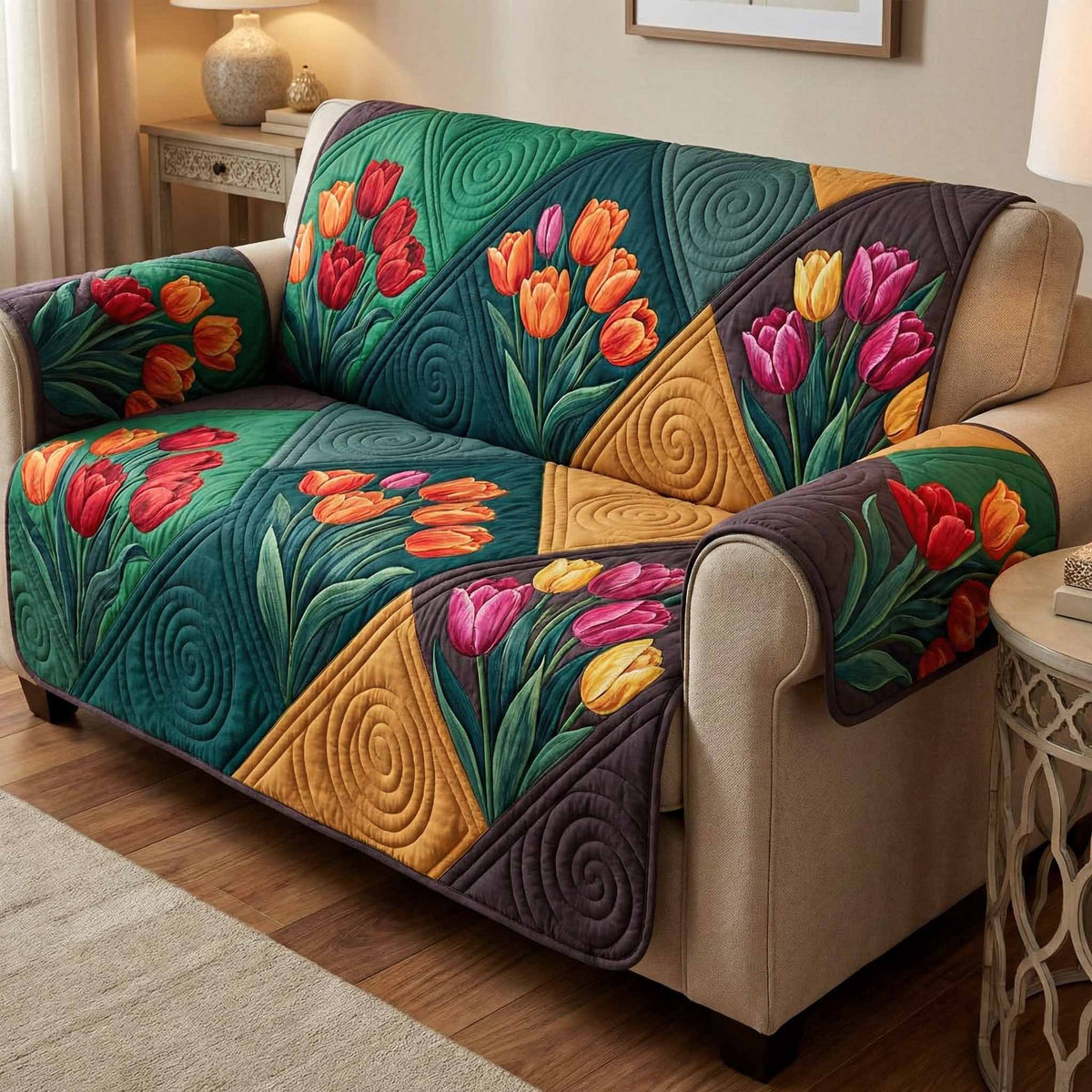 Floral Symphony Sofa Cover