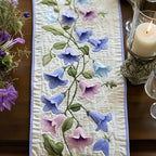 Purple Bellflowers on Cream Table Runner